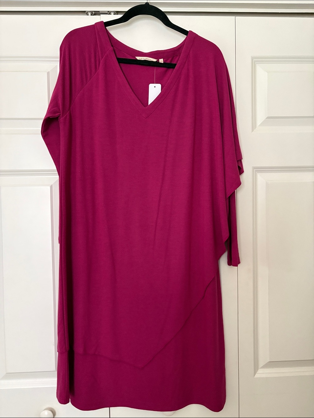 Soft Surroundings Magenta V Neck Dress